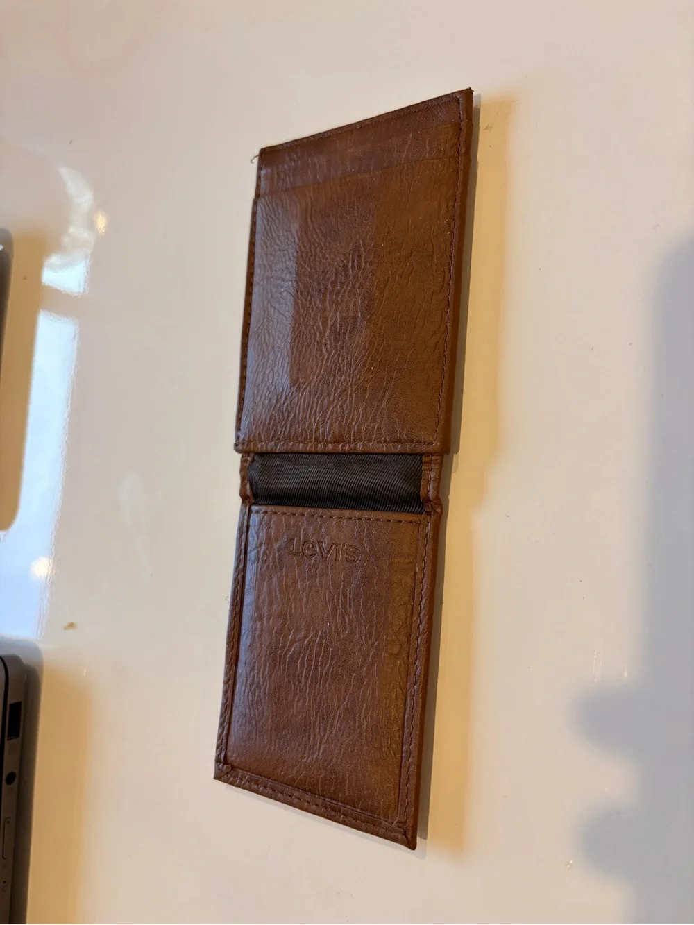 Levi's Brown Leather Wallet - Slim Front Pocket